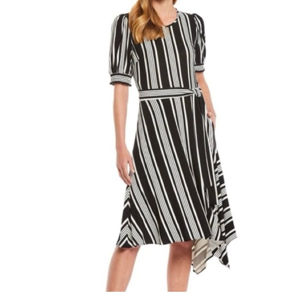 Karl Lagerfield Striped Dress. New With Tags. Black and White. Hand wash
